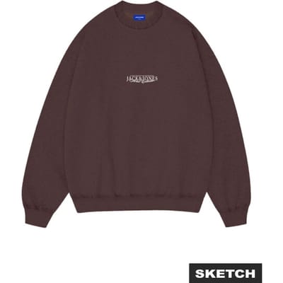 Jack & Jones Jorbleecker aop box sweat crew neck bordeaux
