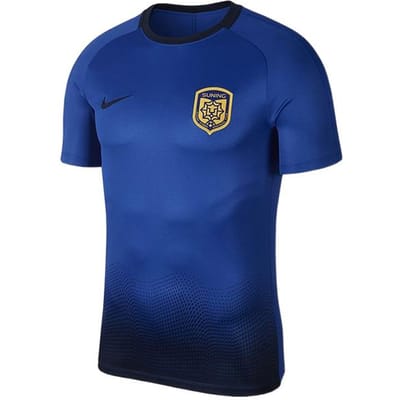 T-shirt d'entraînement pour joueur de la Super League de Suning Nike à col rond et manches courtes pour homme, dégradé, bleu AR4709-480 XXL blue