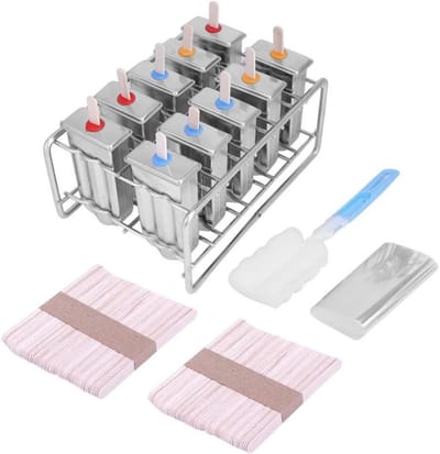 Stainless Steel IJsroomvormen voor Lollipops en Popsicles met 100 Sticks - BPA Vrij en Duurzaam