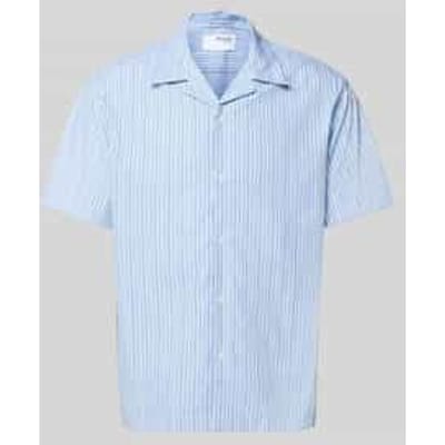 Overhemd Lange Mouw Selected Rlxholger Stripe S/S Shirt - Light Blue Stripes