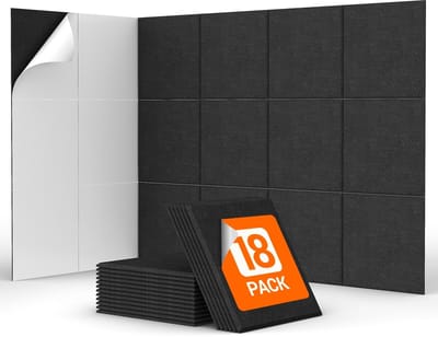 Dailygoods- Akoestische Panelen Zelfklevend - 18 Pak - 30×30×0,9 cm - Geluidsisolatie - Hoge Dichtheid - Veilig Polyestervezel - Geluidsisolatiepanelen