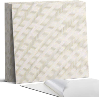 Coloray Wandpanelen Zelfklevend - Visgraatpatroon Zelfklevende Wandpanelen - 50 cm x 50 cm - Beige Wandpaneel PVC - 4 stuks - Texturen Wandpanelen Zelfklevend - Keuken Wandpanelen - Wandpanelen Badkamer