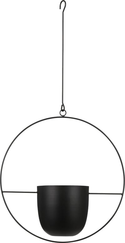 Mica Decorations Plantenpot - IJzer - industrieel zwart - L34 x W14 x H65 cm - Bloempot