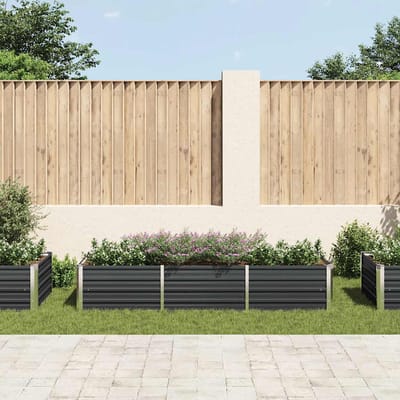 vidaXL - Plantenbak - verhoogd - 240x80x45 - cm - gegalvaniseerd - staal - antraciet