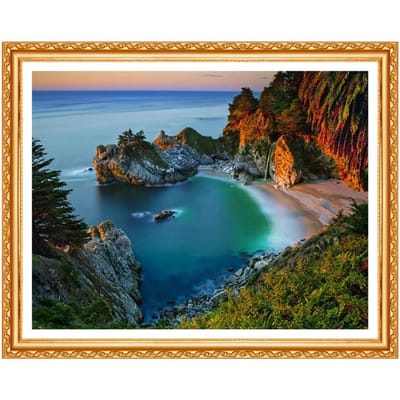 Diamant borduurwerk landschap volledige ronde diamant schilderij haven foto van strass kraal woondecoratie 20X30CM gray