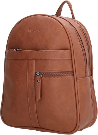 Beagles Majorca Rugzak - Dames - Verstelbare Schouderbanden - Met Ritsvakken - Daypack - Rugtas - Cognac