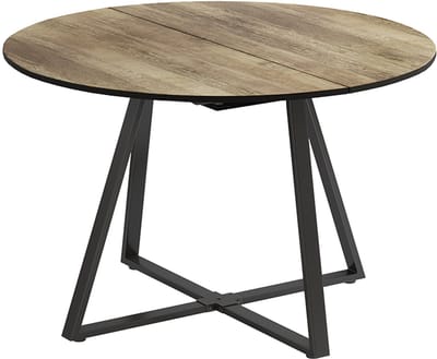 Vicco Eettafel Loyd, Eiken rustiek/Zwart, 120-160 x 120 cm uitschuifbaar