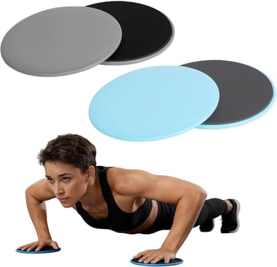 Fitness Glijschijven - Schuifschijven Dubbelzijdig - Core Training - Voor Tapijt en Harde Vloeren - Zwart