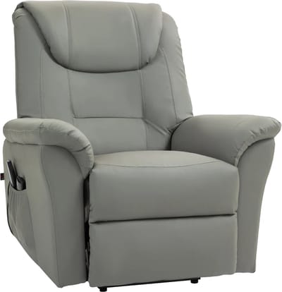 Massagestoel - Relaxfauteuil - Zetel - Sta op stoel elektrisch - Stof - 1 persoons - Met armleuning - Zeer comfortabel - Elektrisch - Grijs