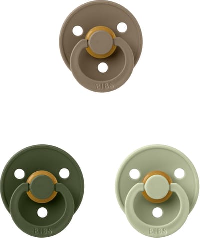 Bibs fopspeen 0-6 maand set 3 stuks Hunter Green,Sage en Dark Oak maat 1