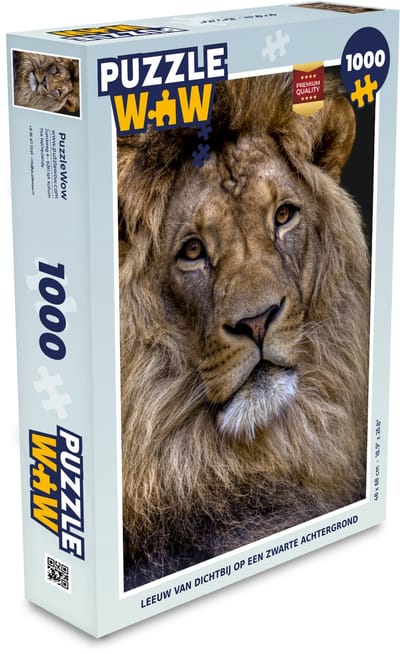 Puzzel Leeuw - Portret - Donker - Legpuzzel - Puzzel 1000 stukjes volwassenen