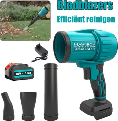 Elektrische luchtblazer, blad- en stofblazer / opblaasapparaat met verstelbare snelheid, voor kantoorcomputers, bouwplaatsen, thuis, tuin, gazononderhoud en stofverwijdering in autohoeken.