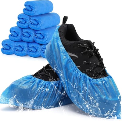 TOVBMUP Wegwerp overschoenen - Hoogwaardige materialen - Verpakking van 100 - Antislip - Waterdicht - Houdt schoenen, vloeren en tapijten schoon en netjes