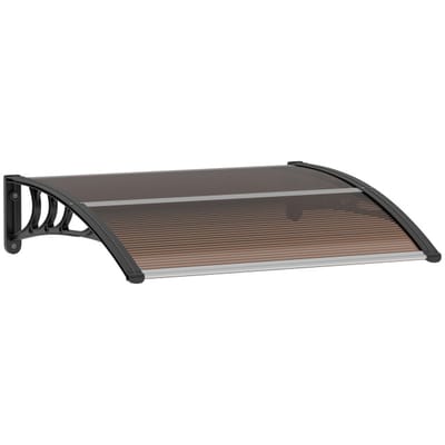 4goodz Deurluifel Afdak 75x100 cm - Overkapping polycarbonaat - Bruin