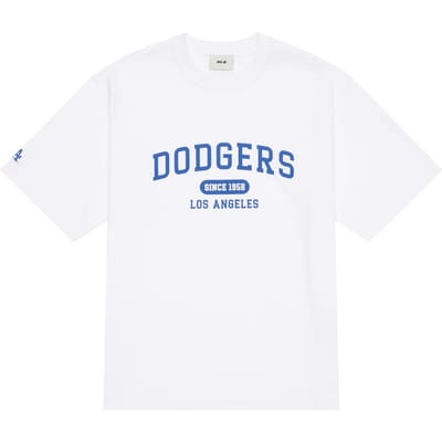 MLB Los Angeles Dodgers American Vintage Letterprint Ronde Hals Casual Korte Mouw T-shirt Unisex Tops Wit 3ATSV0243-07WHS L blue