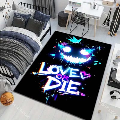 Mode Neon Graffiti Gedrukt Tapijt voor Woonkamer Slaapkamer Huisdecoratie Antislip Vloermat Modern Tapijt Sofa Gebiedskleden 40x60cm (16x24in)