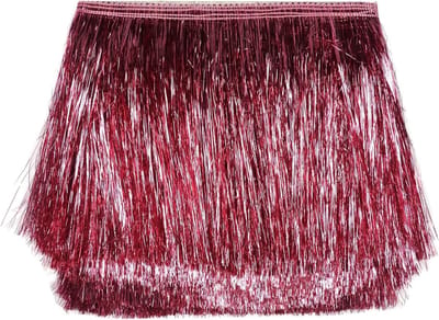 8 Inch Brede Tinsel Fringe Versiering voor Danskostuums - Glanzende Folie Effect Trim (9 Yards, Donkerroze)