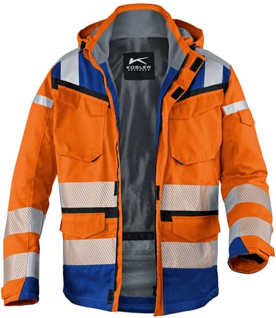 KUBLER PSA REFLECTIQ 13078332 Hi Vis Reflecterend Hardshell Werkjas HEREN Veiligheidsjas Oranje Blauw - Waterdicht