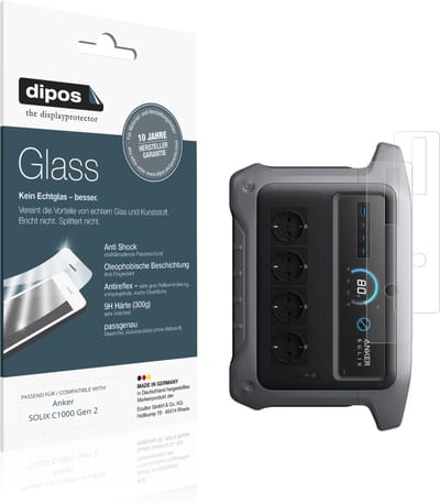 dipos – 2x Matte Pantserfolie geschikt voor Anker SOLIX C1000 Gen 2 | 9H Screenprotector