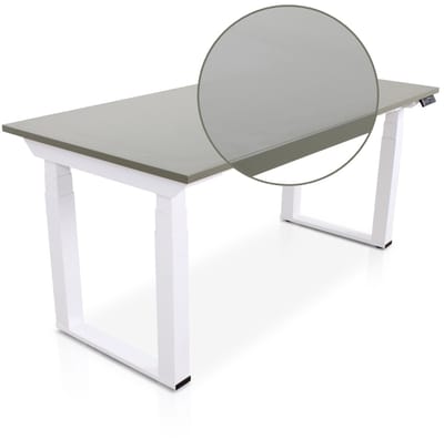 Lineaflex MRC SOLID Zit-Sta Bureau – Elektrisch Verstelbaar – 160x80 cm – Blad Forest Green – Wit Frame – ARBO Norm NEN-EN 527 – Met memorybediening – 200 KG Draagvermogen – 130 cm Hoog