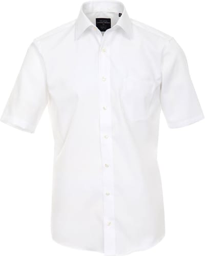 CASA MODA modern fit overhemd - korte mouw - popeline - wit - Strijkvriendelijk - Boordmaat: 43 (EU maat: XL)