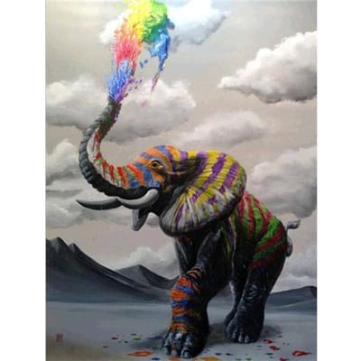 Peinture Diamant Éléphant DIY 5D Décoration de Maison Broderie Diamant Mosaïque Dessin Animé Fait Main 20X30CM gray