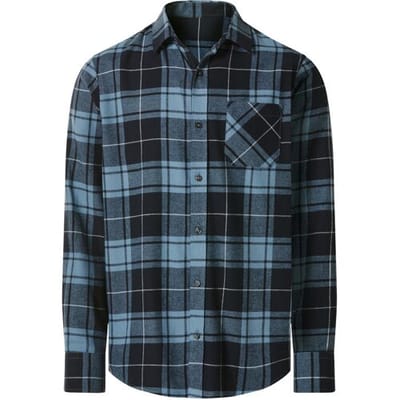 ESMARA MEN Flanellen heren overhemd (marineblauw/geruit, M (39/40))