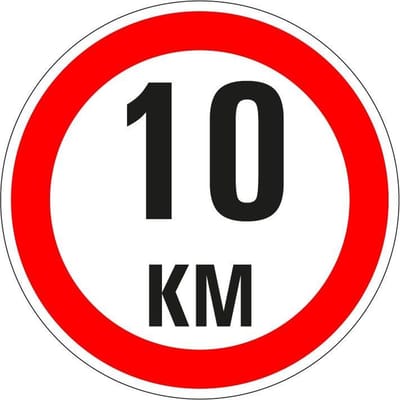 Maximaal 10 km bord, kunststof, A1 150 mm