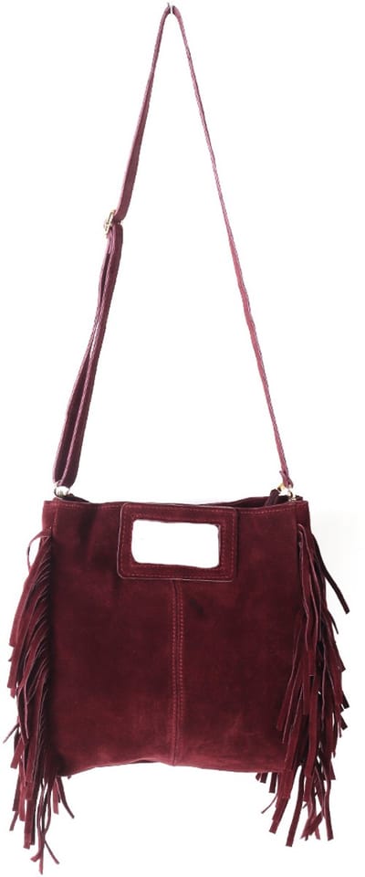 Giuliano lederen schodertas Odette - Suede - Made in Italy - Bordeaux