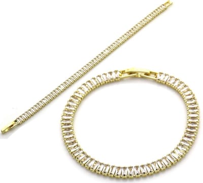 Armband voor Vrouwen - Gouden – 21cm – Verstelbaar – Strass