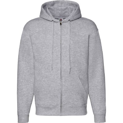 Fruit Of The Loom Heren Met Ritssluiting Sweatshirt Met Capuchon / Hoodie (Heather Grijs)