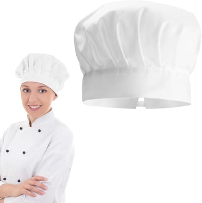 Witte chefsmuts voor mannen en vrouwen, ideaal voor restaurants, thuis, bakken en in de keuken, unisex en comfortabel
