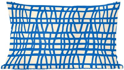 Sierkussens - Kussentjes Woonkamer - 60x40 cm - Ruitpatroon - Blauw - Crème