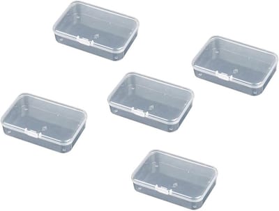5 Stuks Mini Plastic Opbergdozen met Deksel, Duidelijke Kleine Opbergcontainers voor Kralen, Knutselspullen en Sieraden, Ideaal voor Kleine Voorwerpen (9x6cm)