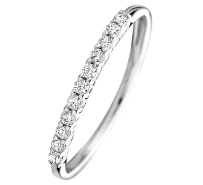 Zilver Gerhodineerde Aanschuifring zirkonia 1333864 16.00 mm (50)