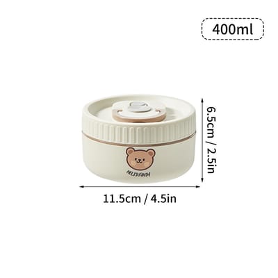 Magnetronbestendige Luchtdichte Thermische Bento Lunchbox van Roestvrij Staal Grote Capaciteit Geïsoleerd Voor Container Voor Studenten Volwassenen beige