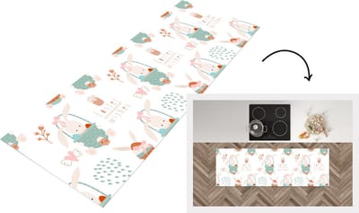 Keukenloper - Loper keuken - Pasen - Patroon - Paasmand - 150x50 cm - Keukenloper vinyl