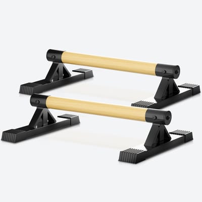 NEOLYMP Parallettes Hout & Staal – Ergonomische Push Up Bars & Handstand Grepen 500 kg