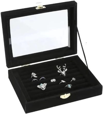 Sieraden Doos - Opbergkistje Organizer - Sieraden Opbergen - Zachte Voering - 20 x 15 x 5 cm - Zwart