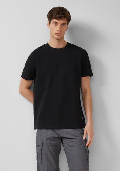 s.Oliver - male - T-shirt met structuur van puur katoen