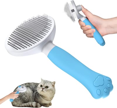 Famanu – Verzorgingsborstel voor honden en katten, antislip handvat, geschikt voor lang- en kortharige huisdieren