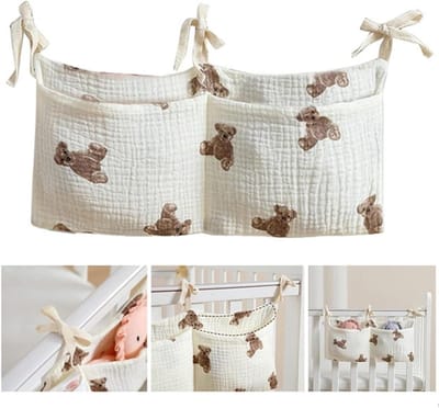 Hanging Baby Bed Organiser voor Speelgoed en Babyaccessoires, Praktische Opbergoplossing voor de Kinderkamer, Bedzak voor Babybedje