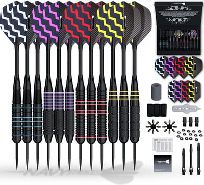 Navy Strikes Dartpijlen Set- 23 24 Gram - 12 Darts - 4 Soorten Grip - 108 Delige Dartset