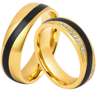 Jonline Trouwringen | Vriendschapsringen | Relatieringen | Set Ringen | Zwart Goud Kleur | Zirkonia