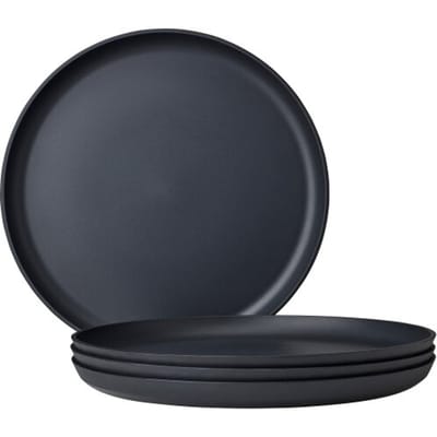 Mepal Plat bord Silueta 260 mm set 4 stuks - Nordic black - campingservies - campingborden - buitenservies
