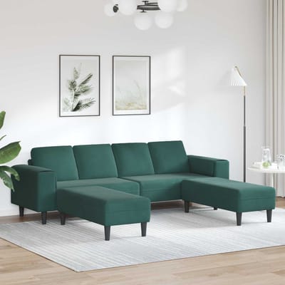 vidaXL Woonkamerbank 3 pcs Donkergroen 250 x 188 x 76 cm