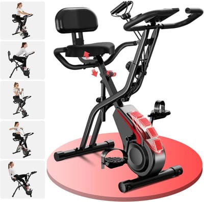 Opvouwbare Hometrainer - Indoor Fiets - Thuis Fitness - 16 Weerstandsniveaus - Tot 136 kg - Zwart