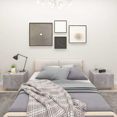 vidaXL - Nachtkastje - 100x35x40 - cm - bewerkt - hout - betongrijs