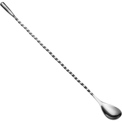 Cuillère à Bar Tordue Goutte Poignée Métal 31cm Acier Inox - Cocktails Long Drinks