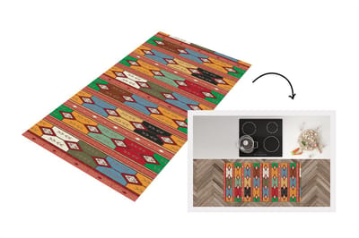 Keukenloper - Loper keuken - Geometrie- Patronen - Zuid-Amerika - 120x60 cm - Keukenloper vinyl